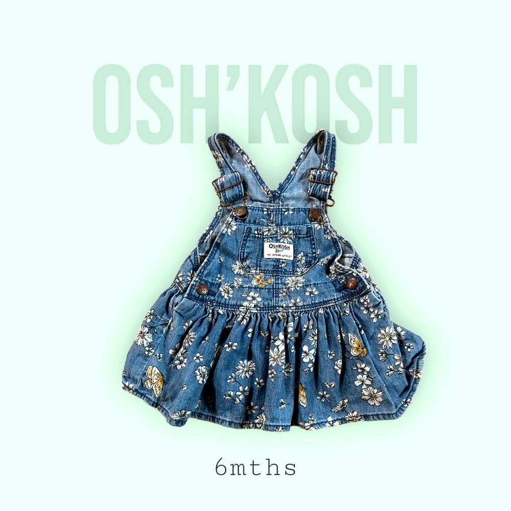 Osh’kosh girls floral overall dress